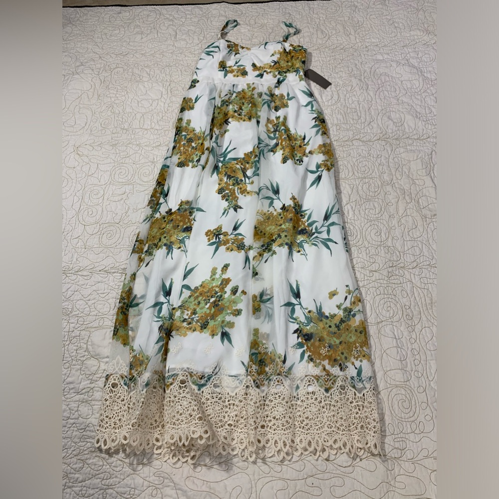 Eva Mendes for New York & Company Floral Maxi Dress - White and Yellow